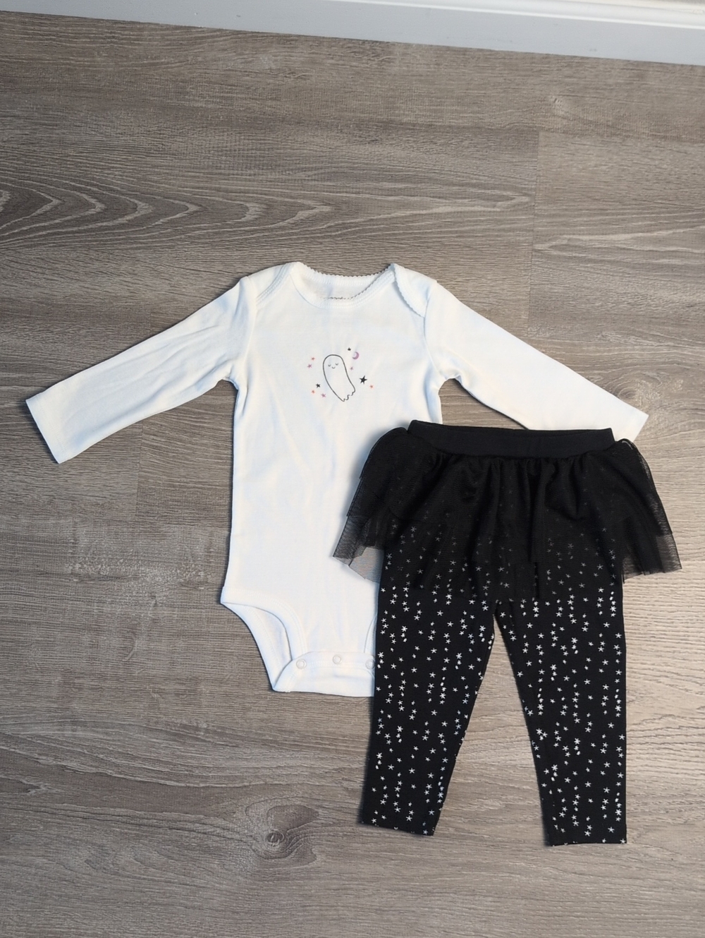 Carter's Halloween Ghost Onesie Bodysuit Pants Tutu Set 12m
